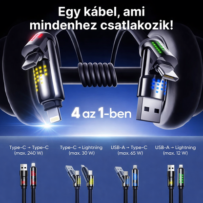 Plugsy™ – 4 az 1-ben Univerzális Gyors­töltő Kábel